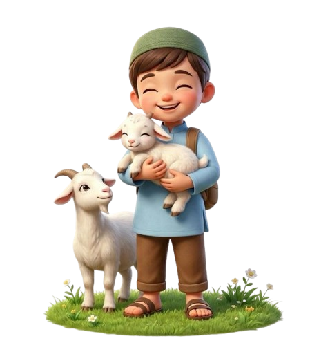 Anak Bahagia dengan Kambing Aqiqah